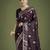 wine silk blend banarasi jacuard work saree with unstitched blouse piece