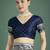 blue silk blend banarasi jacuard work saree with unstitched blouse piece