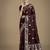 maroon silk blend banarasi jacuard work saree with unstitched blouse piece