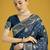 rama silk blend banarasi jacuard work saree with unstitched blouse piece