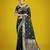 green silk blend banarasi jacuard work saree with unstitched blouse piece