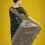 green silk blend banarasi jacuard work saree with unstitched blouse piece