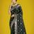 green silk blend banarasi jacuard work saree with unstitched blouse piece