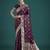 wine silk blend banarasi jacuard work saree with unstitched blouse piece