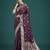 wine silk blend banarasi jacuard work saree with unstitched blouse piece