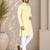 Yellow color traditional chikankari embroidery cotton men's kurta payjama set