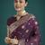 wine silk blend banarasi jacuard work saree with unstitched blouse piece