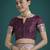 wine silk blend banarasi jacuard work saree with unstitched blouse piece