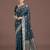 rama silk blend banarasi jacuard work saree with unstitched blouse piece