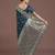 rama silk blend banarasi jacuard work saree with unstitched blouse piece