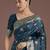 rama silk blend banarasi jacuard work saree with unstitched blouse piece