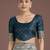 rama silk blend banarasi jacuard work saree with unstitched blouse piece