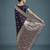 plum silk blend banarasi jacuard work saree with unstitched blouse piece