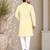 Yellow color traditional chikankari embroidery cotton men's kurta payjama set