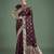 maroon silk blend banarasi jacuard work saree with unstitched blouse piece