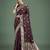 maroon silk blend banarasi jacuard work saree with unstitched blouse piece