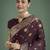 maroon silk blend banarasi jacuard work saree with unstitched blouse piece