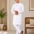 White color traditional chikankari embroidery cotton men's kurta payjama set