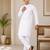 White color traditional chikankari embroidery cotton men's kurta payjama set