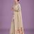 off white pink silk blend banarasi jacuard work saree with unstitched blouse piece