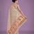 off white pink silk blend banarasi jacuard work saree with unstitched blouse piece