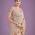 off white pink silk blend banarasi jacuard work saree with unstitched blouse piece