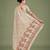 off white red silk blend banarasi jacuard work saree with unstitched blouse piece