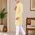 Yellow color traditional chikankari embroidery cotton men's kurta payjama set
