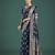 blue silk blend banarasi jacuard work saree with unstitched blouse piece