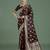 maroon silk blend banarasi jacuard work saree with unstitched blouse piece