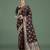 maroon silk blend banarasi jacuard work saree with unstitched blouse piece