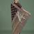 maroon silk blend banarasi jacuard work saree with unstitched blouse piece