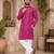 Pink color traditional chikankari embroidery cotton men's kurta payjama set