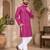 Pink color traditional chikankari embroidery cotton men's kurta payjama set