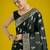 green silk blend banarasi jacuard work saree with unstitched blouse piece