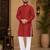 Red color traditional chikankari embroidery cotton men's kurta payjama set