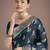 rama silk blend banarasi jacuard work saree with unstitched blouse piece