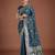 rama silk blend banarasi jacuard work saree with unstitched blouse piece