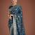 rama silk blend banarasi jacuard work saree with unstitched blouse piece