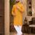Yellow color traditional chikankari embroidery cotton men's kurta payjama set