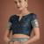 rama silk blend banarasi jacuard work saree with unstitched blouse piece