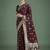 maroon silk blend banarasi jacuard work saree with unstitched blouse piece