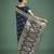 blue silk blend banarasi jacuard work saree with unstitched blouse piece