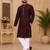 Maroon color with linen fabric men's kurta payjama set