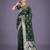 green silk blend banarasi jacuard work saree with unstitched blouse piece