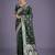 green silk blend banarasi jacuard work saree with unstitched blouse piece