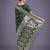 green silk blend banarasi jacuard work saree with unstitched blouse piece