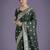 green silk blend banarasi jacuard work saree with unstitched blouse piece