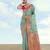 rama silk blend banarasi jacuard work saree with unstitched blouse piece