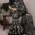 Black art silk printed saree with floral print